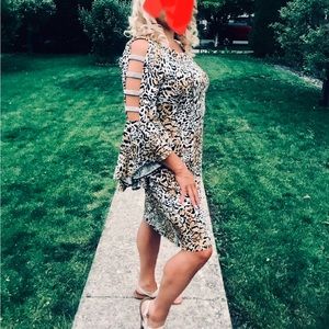 Cute large dress with animal print